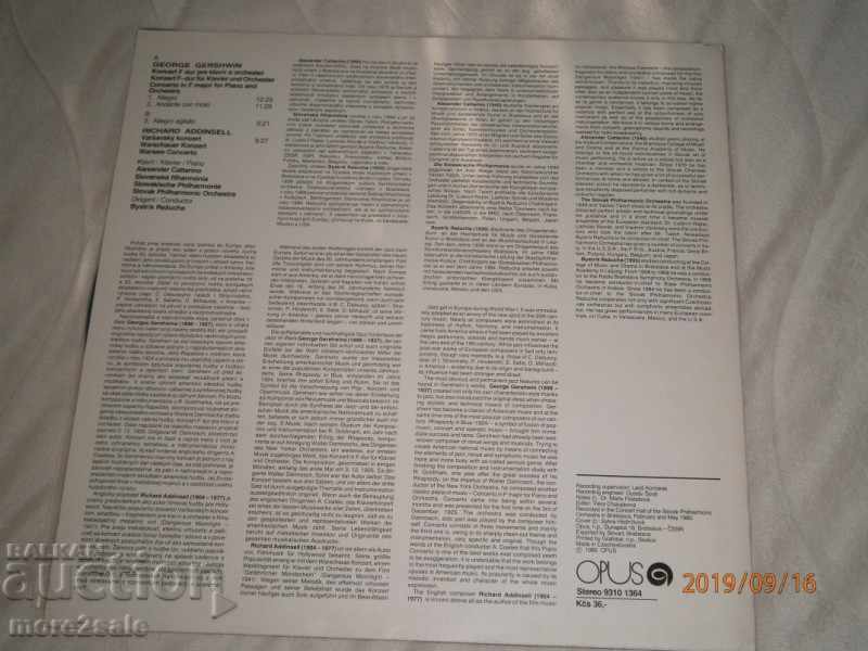 GEORGE GERSHWIN - F MAJOR FOR PIANO - OPUS - CZECHOSLOVAKIA with price 10.00 BGN | € 5.11 GEORGE GERSHWIN - F MAJOR FOR PIANO - OPUS - CZECHOSLOVAKIA with price 10.00 BGN | € 5.11