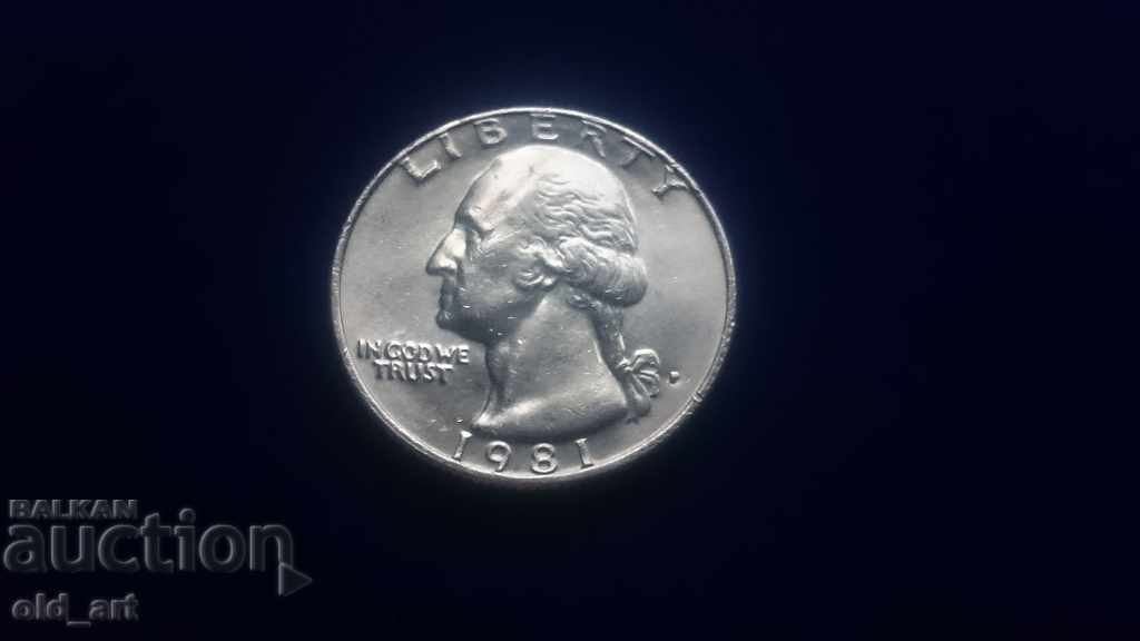 Coins - USA, 1/4 dollar 1967,1969,1981 - 6 Coins - USA, 1/4 dollar 1967,1969,1981 - 6