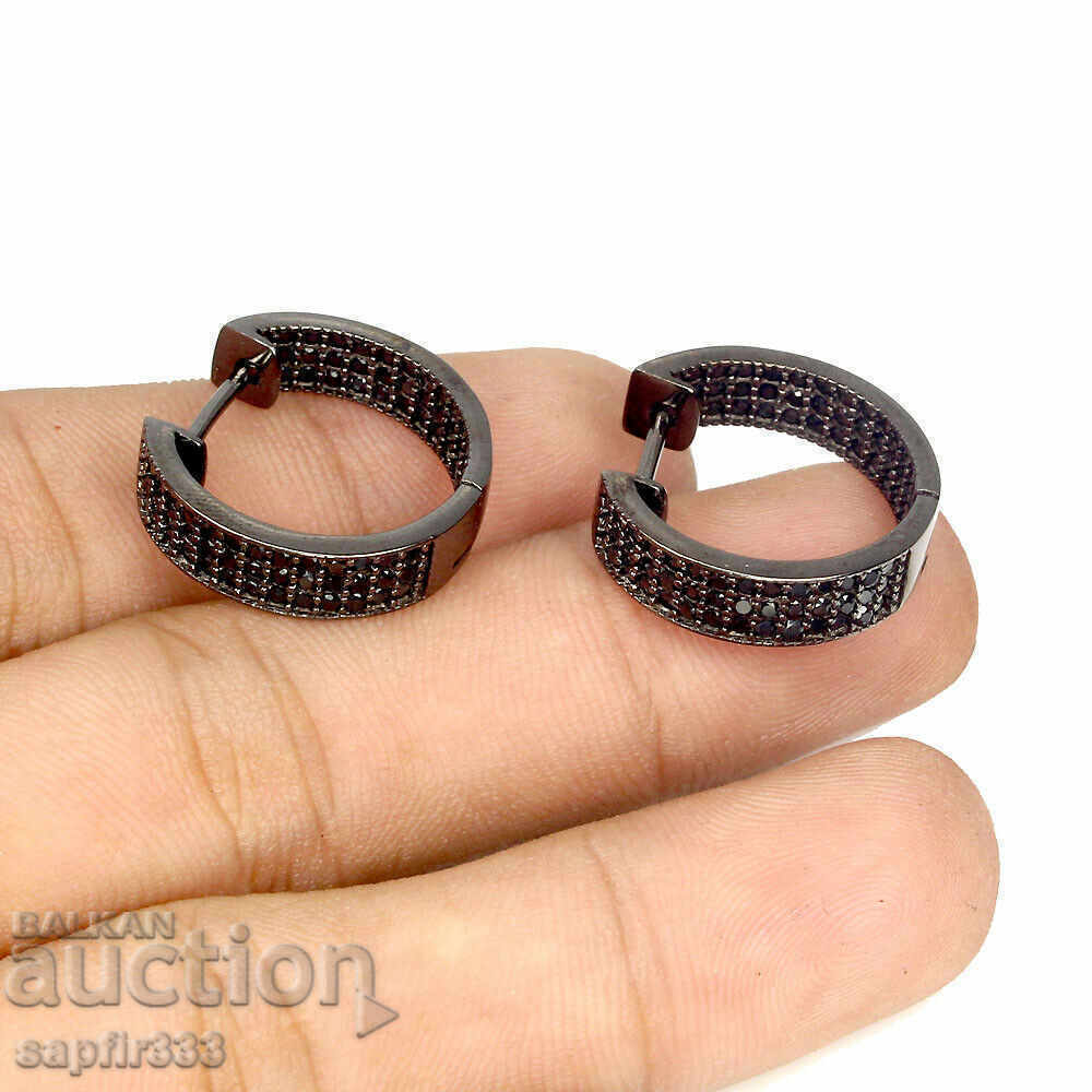 UNIQUE GLITTER EARRINGS WITH BLACK SPINELS with price 273.00 BGN | € 139.58