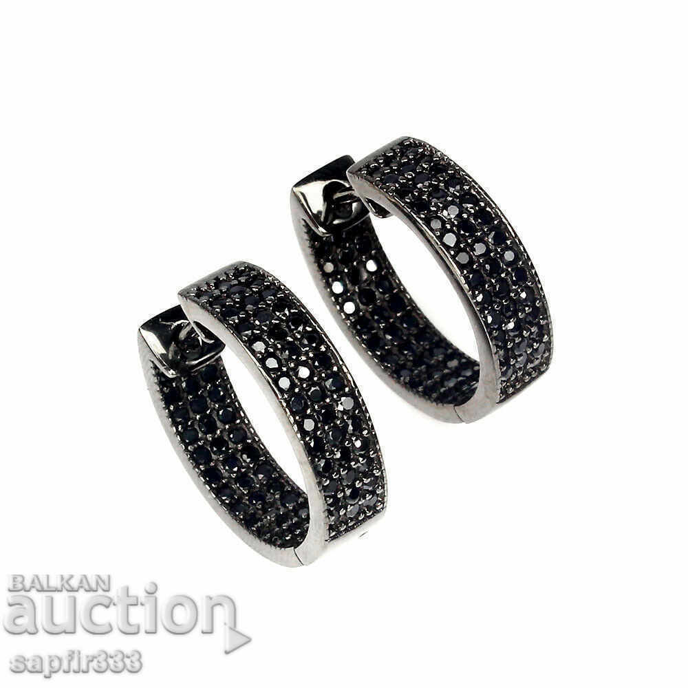 UNIQUE GLITTER EARRINGS WITH BLACK SPINELS