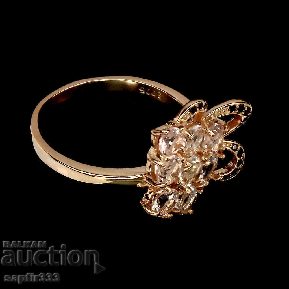 Auction FINE RING WITH NATURAL MORGANITES AND BLACK SPINELS Auction FINE RING WITH NATURAL MORGANITES AND BLACK SPINELS