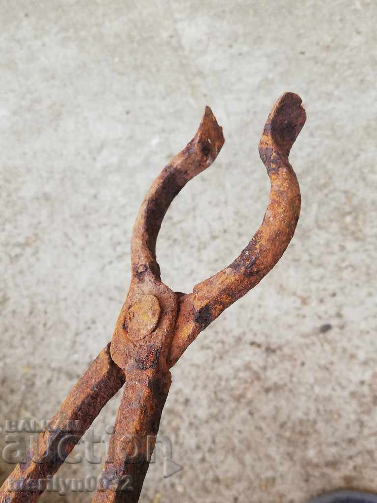 Clești vechi de fierar, fier forjat, unealtă de țiglă - 7