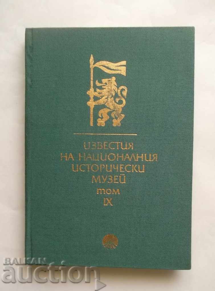 Известия на Националния исторически музей. Том 9 1992 г.