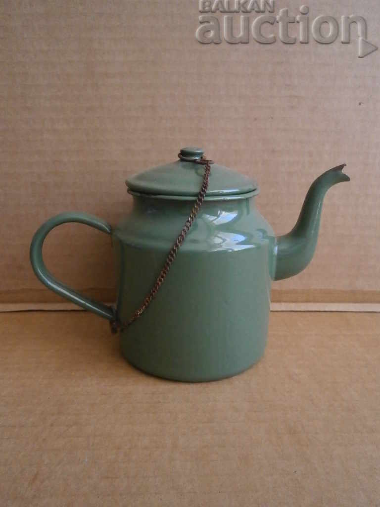 старинен малък емайлиран чайник 1962 ОБОРИЩЕ