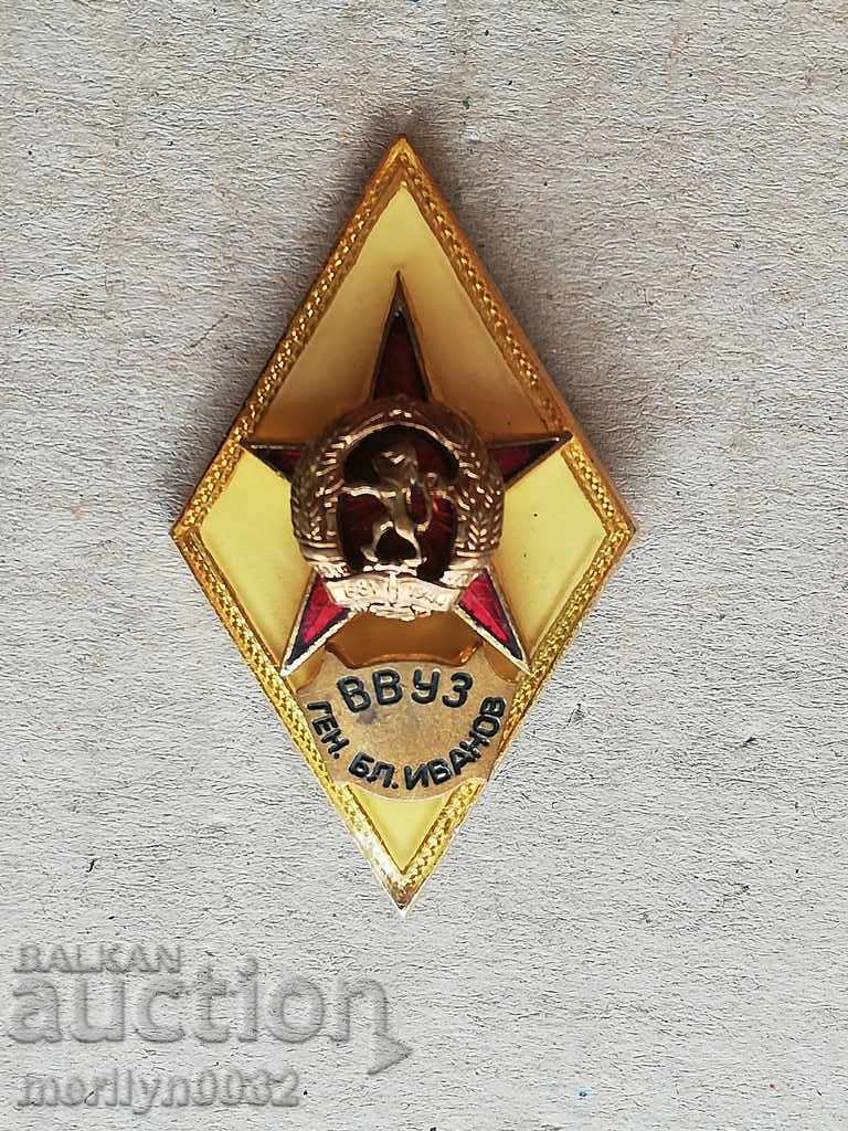 Officers' diamond rhombus Blagoi Ivanov medal badge badge