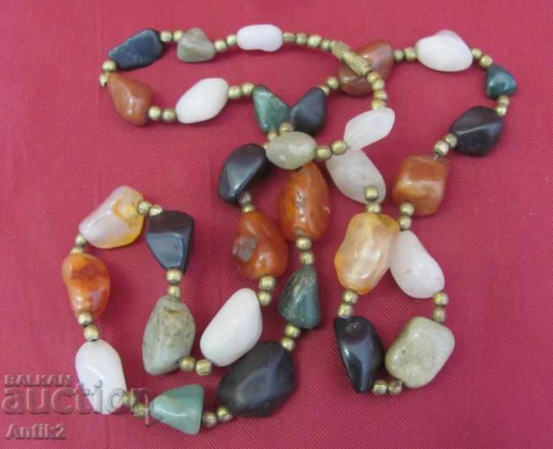 Old 2 pieces Women's Necklaces natural stones - 6
