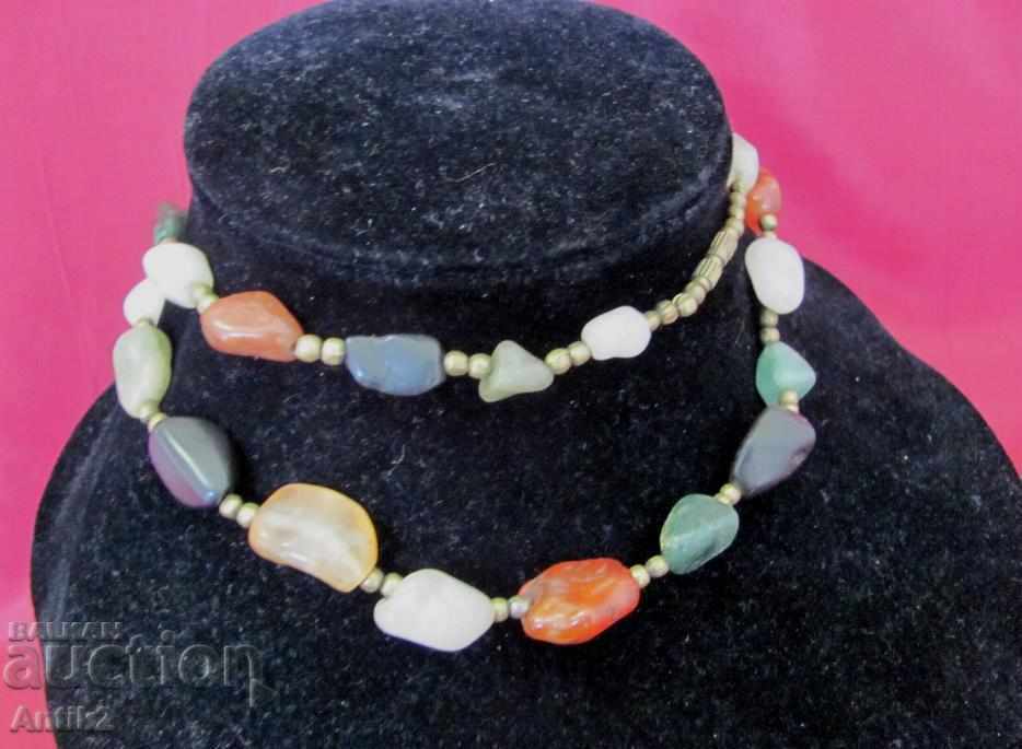 Old 2 pieces Women's Necklaces natural stones - 7