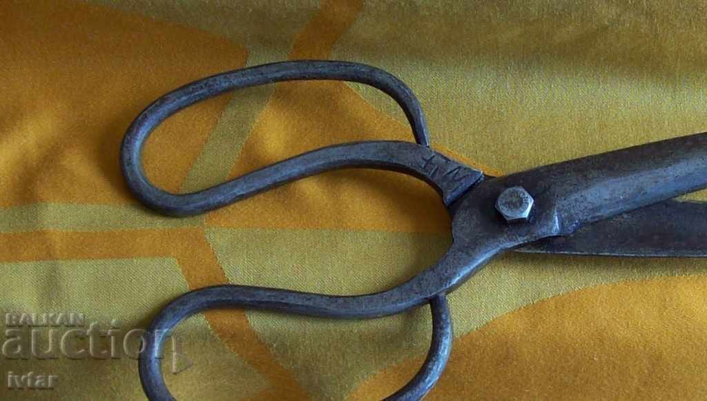 Antique large forged scissors - 5