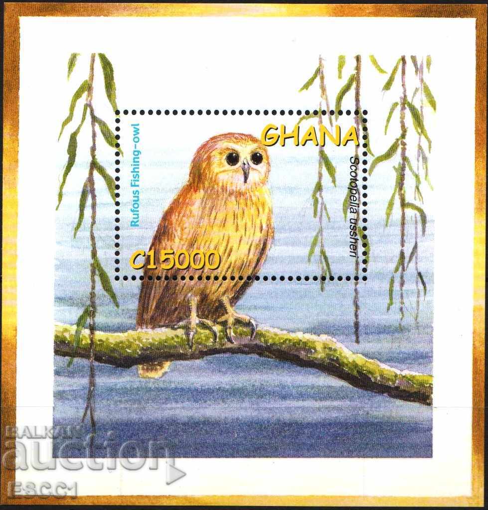 Pure Owl Bird Fauna 2002 bloc din Ghana.