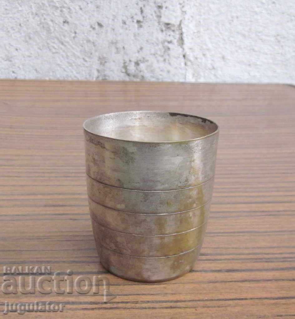 vintage old silver plated cup marked with price 10.00 BGN | € 5.11