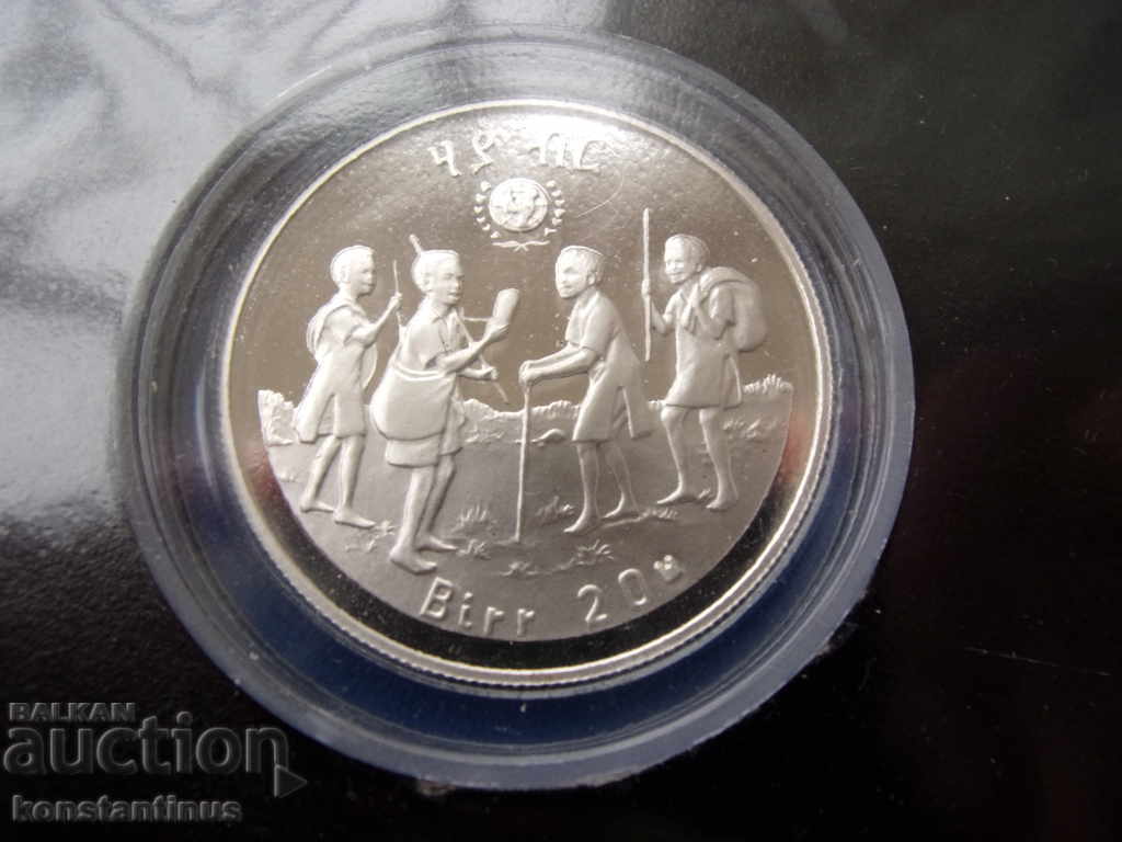 Licitație Etiopia 20 Bir 1980 PROCES UNC