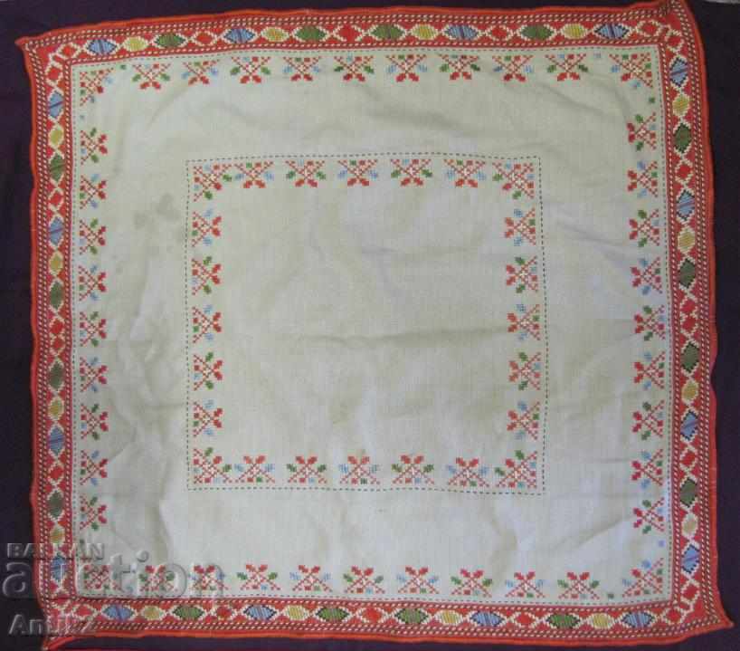 70s 2 Handmade Embroidered Tablecloths, Boxes - 6
