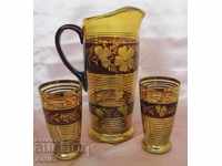 19th century 2 large Crystal Cups and Cans