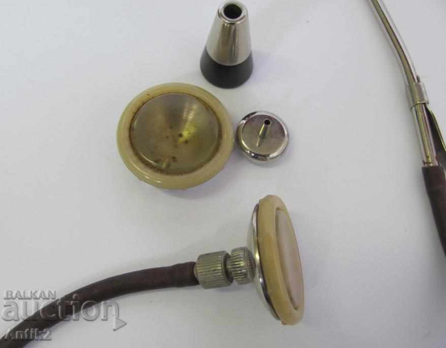 19th Century Binaural Stethoscope with three original nozzles - 6 19th Century Binaural Stethoscope with three original nozzles - 6
