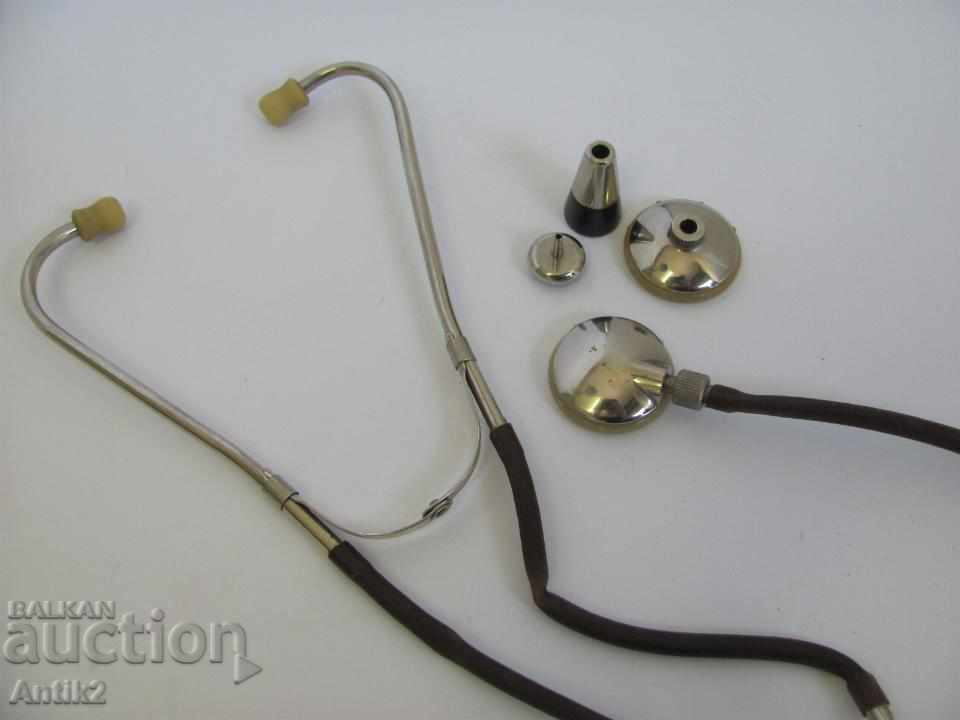 19th Century Binaural Stethoscope with three original nozzles - 7 19th Century Binaural Stethoscope with three original nozzles - 7