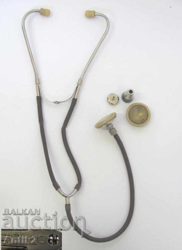 19th Century Binaural Stethoscope with three original nozzles