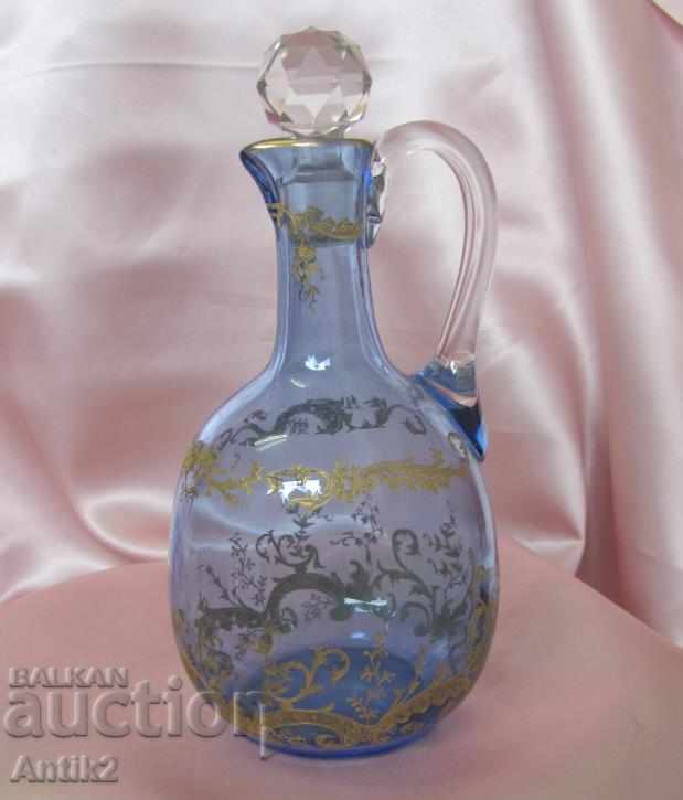 19th century Crystal Colored Glass Jar