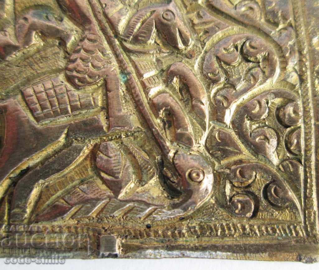 Auction Old Revival religious jewelry silver icon St. George Auction Old Revival religious jewelry silver icon St. George