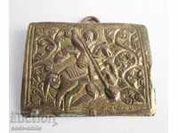 Old Revival religious jewelry silver icon St. George