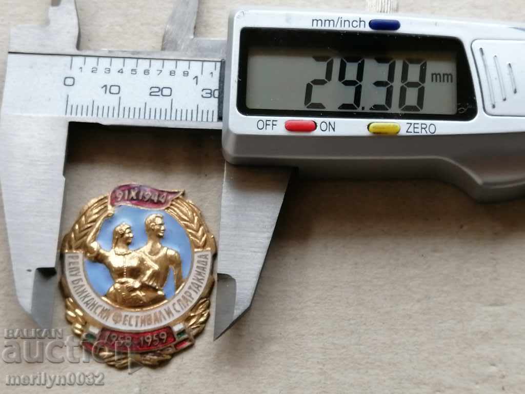 Spartakiad 1958-59 badge badge with enamel medal - 6 Spartakiad 1958-59 badge badge with enamel medal - 6