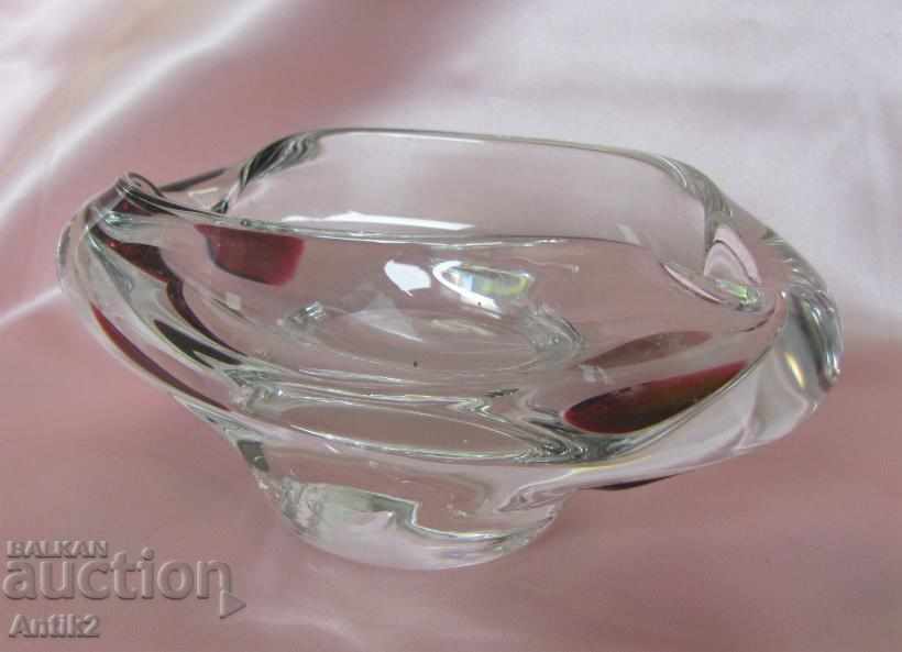 Auction  Star Morano Crystal Glass Ashtray