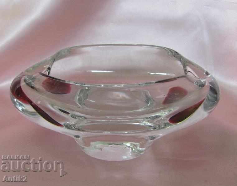 Star Morano Crystal Glass Ashtray