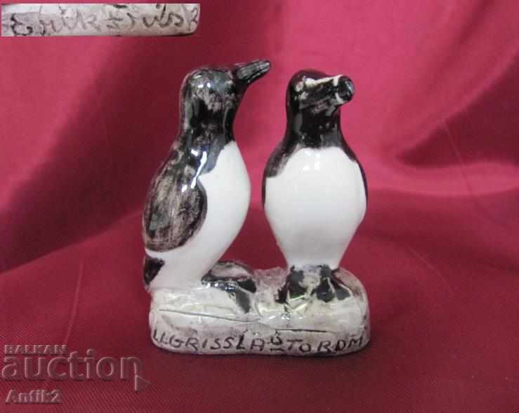 Old Ceramic Author's Miniature Figurine