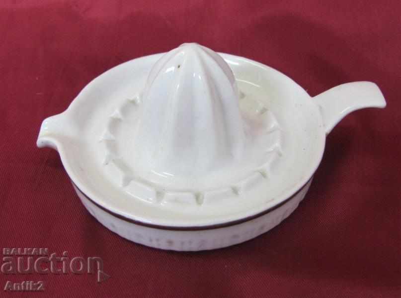 Delivery of 19th Century Old Porcelain Lemon Squeezer Delivery of 19th Century Old Porcelain Lemon Squeezer