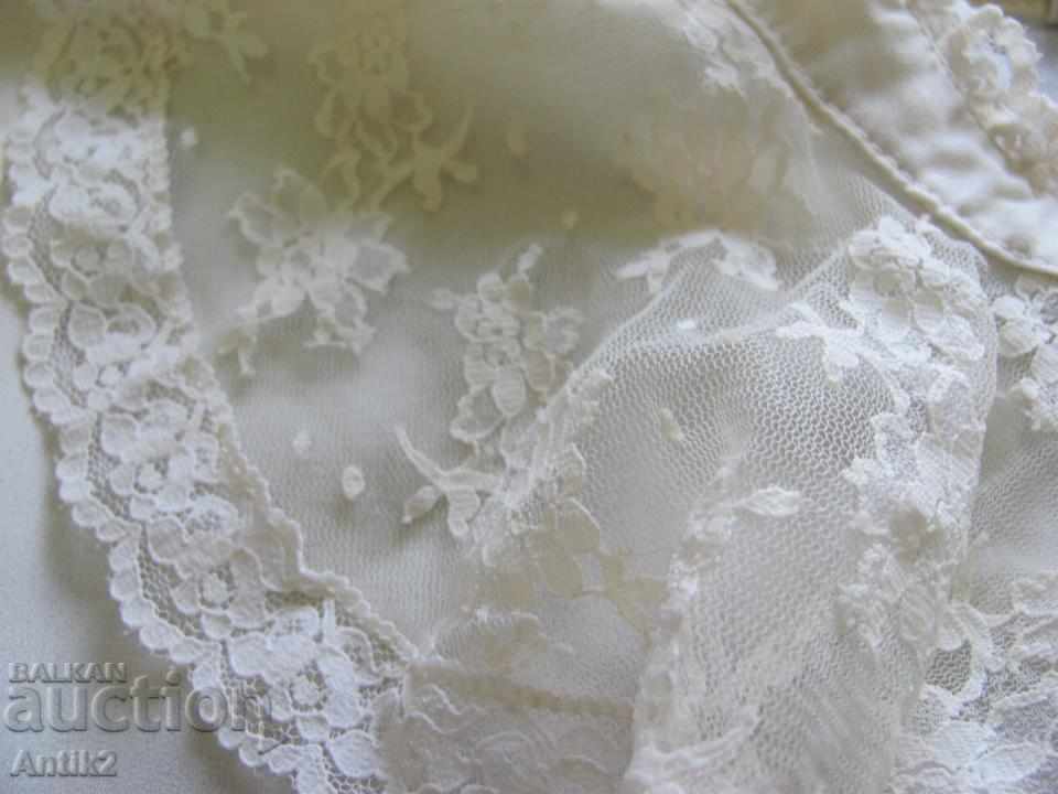 80s Silk Ladies Shirt with Lace - 6 80s Silk Ladies Shirt with Lace - 6