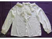80s Silk Ladies πουκάμισο με δαντέλα