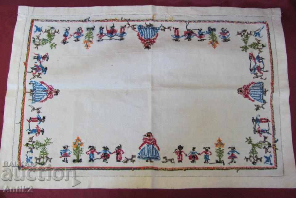 Old 2 Piece Carriages, Handmade Embroidered Tablecloths - 6 Old 2 Piece Carriages, Handmade Embroidered Tablecloths - 6