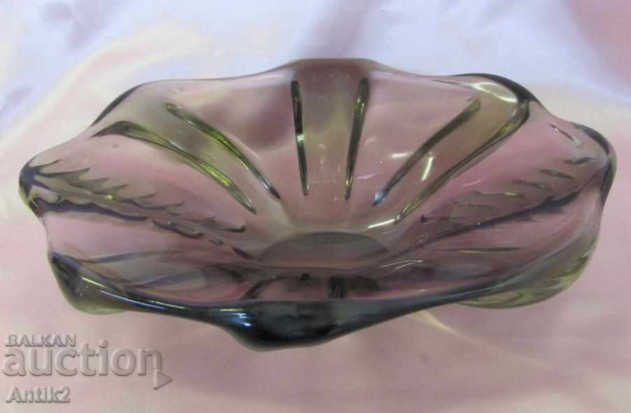 Delivery of Old Morano Crystal Glass Large Massive Fruit Cup Delivery of Old Morano Crystal Glass Large Massive Fruit Cup