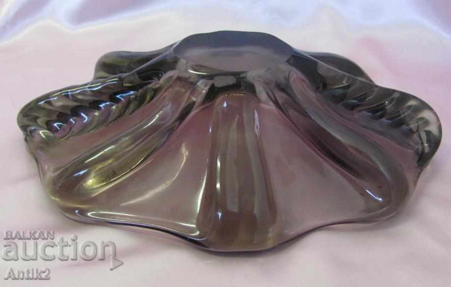 Old Morano Crystal Glass Large Massive Fruit Cup - 5 Old Morano Crystal Glass Large Massive Fruit Cup - 5