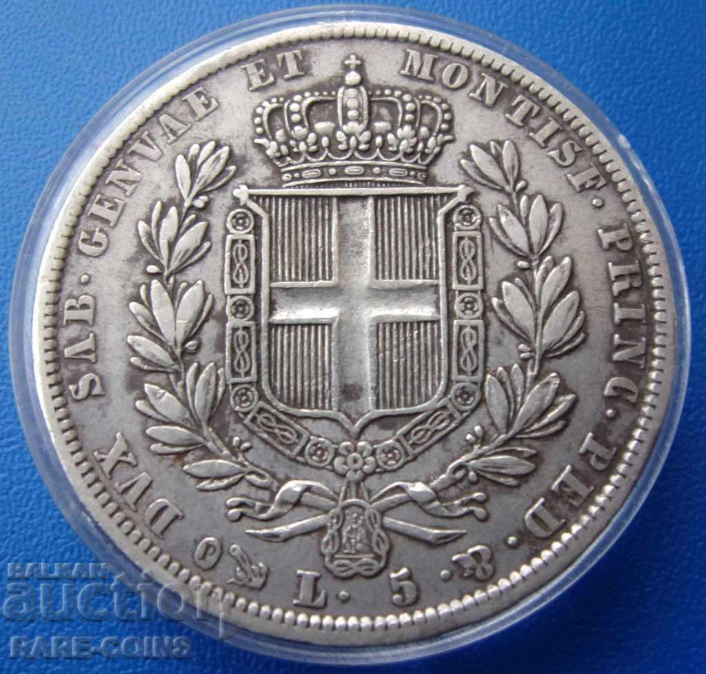 Σαρδηνία 5 κιλά 1836 ασημένιο σπάνιο πρωτότυπο με τιμή € 125.27 | 245.01 BGN