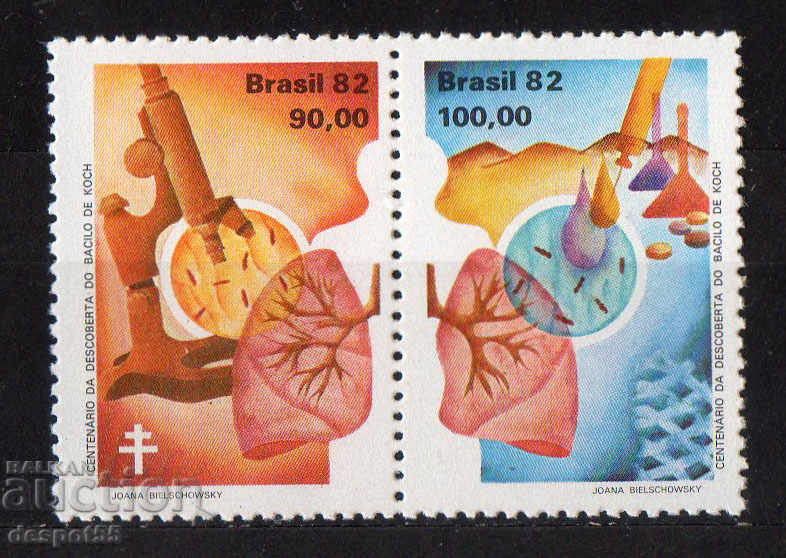 1982. Бразилия. 100 г. от откриването на теберкулозния бацил