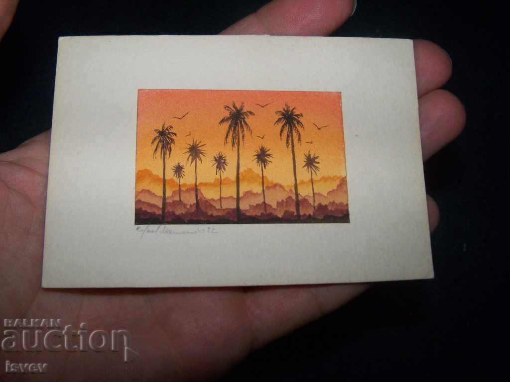 Great miniature watercolor signed from 82g. 2 with price 14.00 BGN | € 7.16 Great miniature watercolor signed from 82g. 2 with price 14.00 BGN | € 7.16
