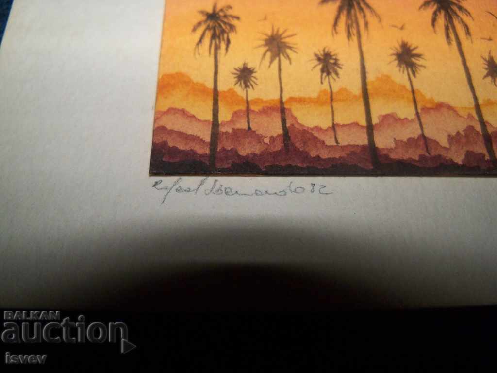 Auction Great miniature watercolor signed from 82g. 2 Auction Great miniature watercolor signed from 82g. 2