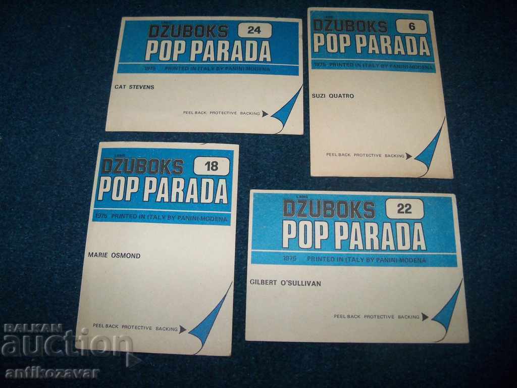 12 old cards-stickers DZUBOKS POP PARADA 1975. - 5