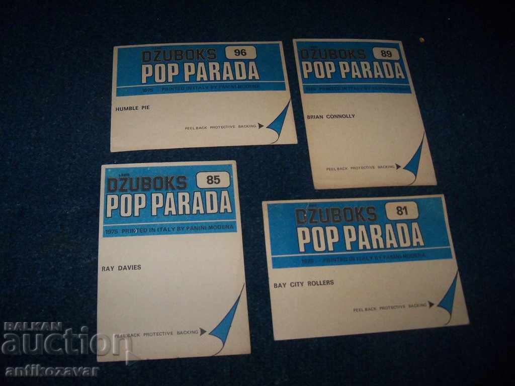 12 old cards-stickers DZUBOKS POP PARADA 1975. - 6