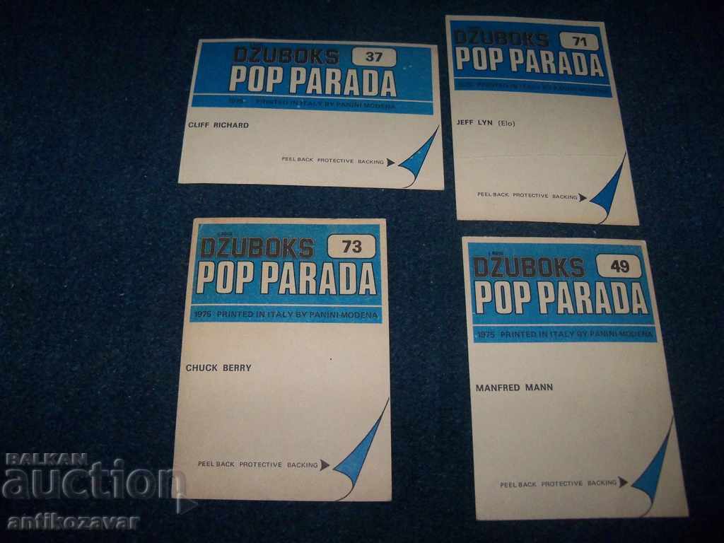 12 old cards-stickers DZUBOKS POP PARADA 1975. - 7