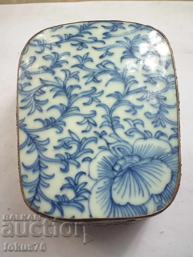 ANTIQUE SILVER BOX WITH PORCELAIN - 7 ANTIQUE SILVER BOX WITH PORCELAIN - 7