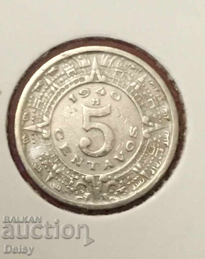 Мексико 5 центавос 1940г.