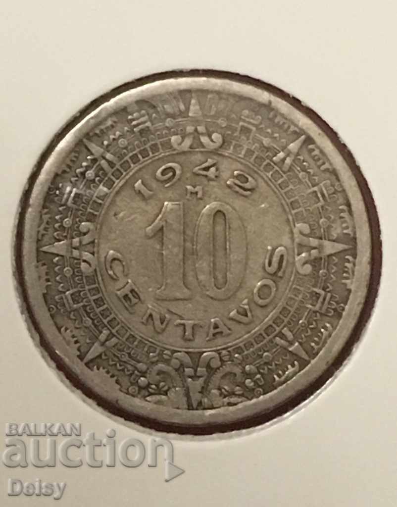 Мексико 10 центавос 1942г.