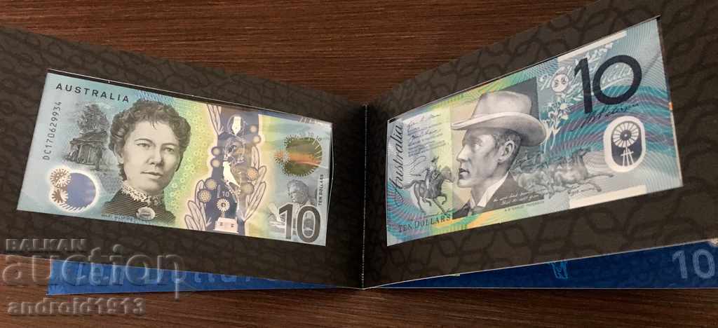 Auction AUSTRALIA - $ 10 2015 (P-58h) and $ 10 2017 (P-63), Folder, UNC Auction AUSTRALIA - $ 10 2015 (P-58h) and $ 10 2017 (P-63), Folder, UNC