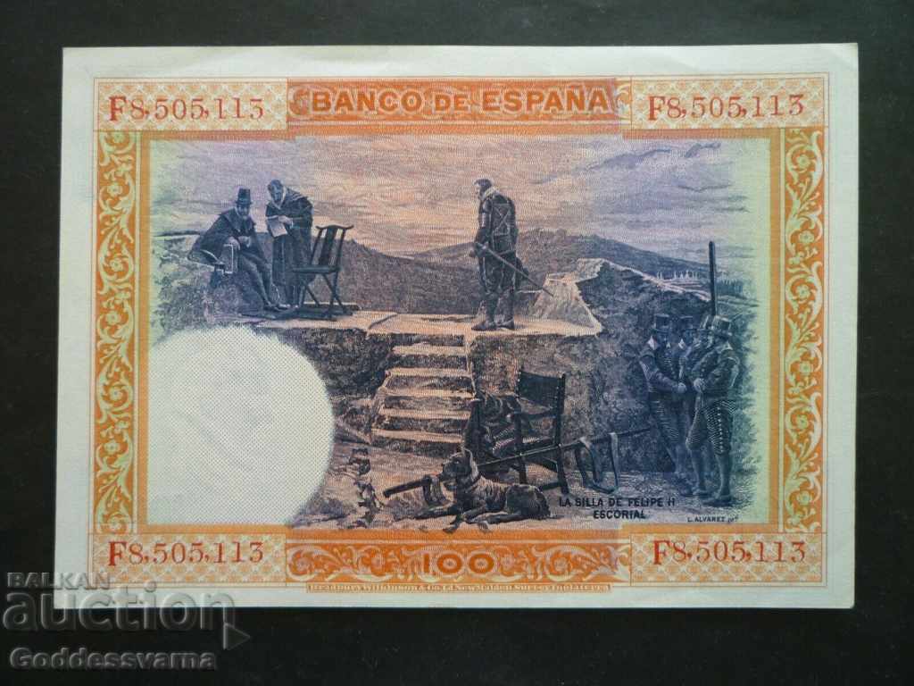 Spain 100 Pesetas 1925 Pick 69 Ref 5113 Uncirculated with price 27.00 BGN | € 13.80 Spain 100 Pesetas 1925 Pick 69 Ref 5113 Uncirculated with price 27.00 BGN | € 13.80