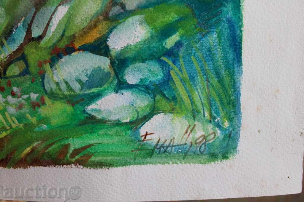 . AQUAREL PAINTING LANDSCAPE SIGNED EMA C 98 - 6 . AQUAREL PAINTING LANDSCAPE SIGNED EMA C 98 - 6
