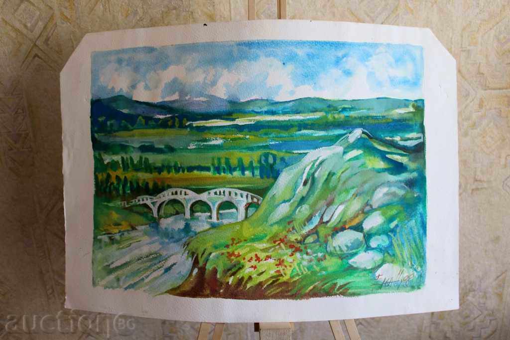. AQUAREL PAINTING LANDSCAPE SIGNED EMA C 98