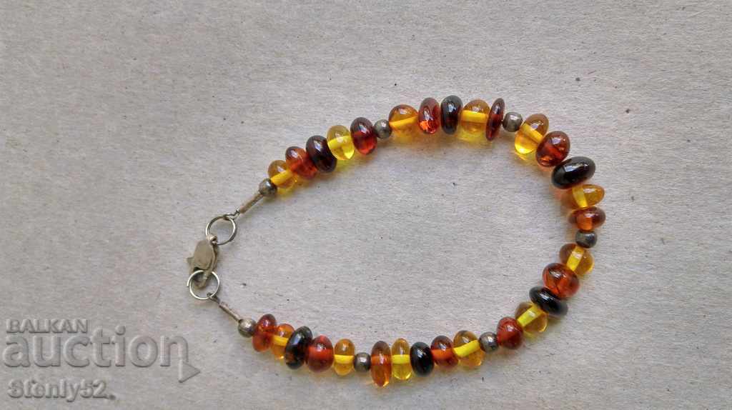 Multicolored amber bracelet 18 cm