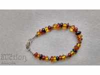 Multicolored amber bracelet 18 cm