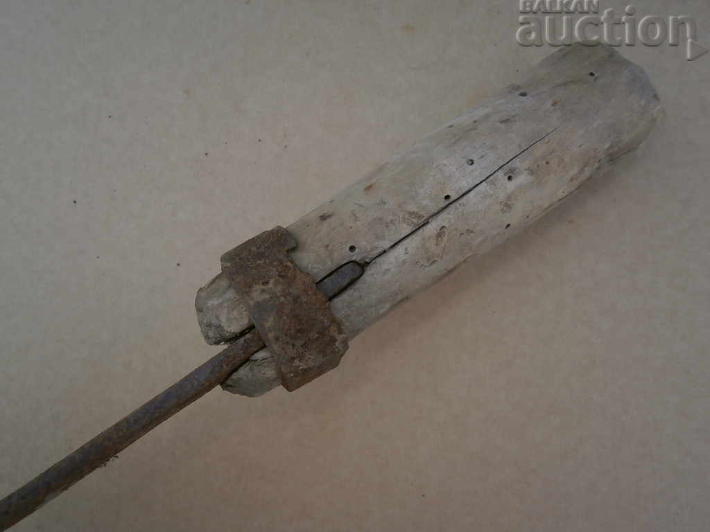 old primitive crooked knife kosher hand forged - 6